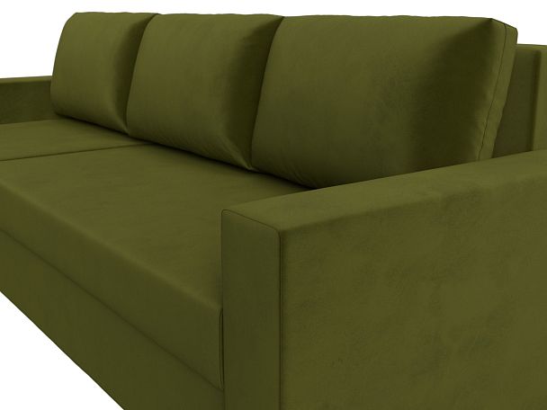 Угловой диван Траумберг Лайт левый (полностью микровельвет зеленый) - Вид 4