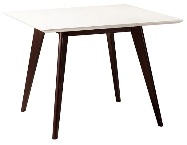 Стол Лунд 960*960 Белый Темный орех - Вид 1