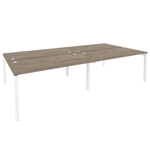 Onix Рабочая станция на П-образном м/к O.MP-D.RS-4.4.8 Тиквуд темный/Белый металл 3160*1635*750 - Вид 1