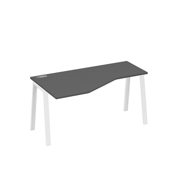 Стол эргономичный левый "Техно" на металлокаркасе TRE A4 А4 Б3 055 БП антрацит премиум / металлокаркас белый - Вид 1