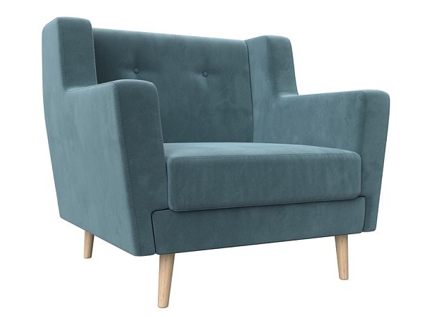Кресло Брайтон (полностью велюр бирюзовый) - Вид 1