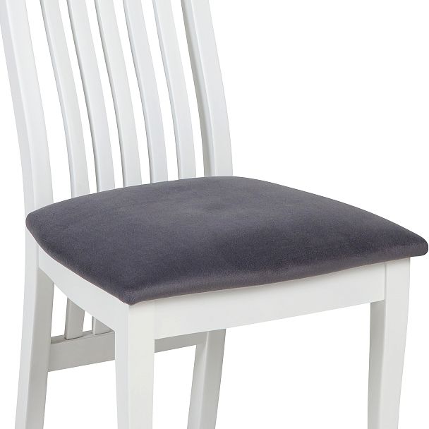 Комплект деревянных стульев с мягким сиденьем Альбен Белая эмаль/Серый велюр, 3 шт. - Вид 12