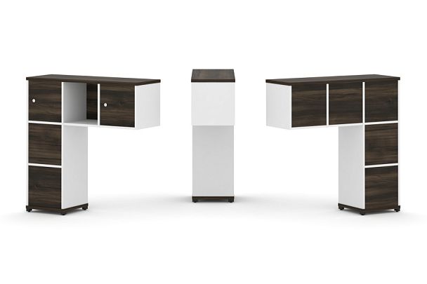 Concept Надставка низкая CN.ONN-004 Дуб Мали/Белый Бриллиант/Металл Черный 1099*365*1130 - Вид 1