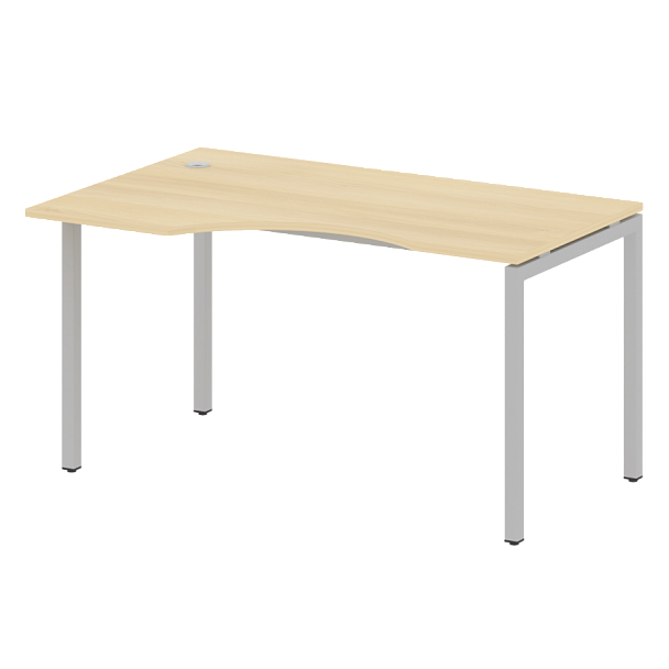Metal System Quattro Стол криволинейный левый на П-образном м/к 40БП.СА-2 (L) Акация/Серый металл 1400*900*750 - Вид 1