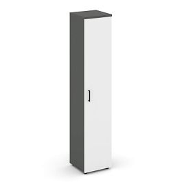 Style Project Шкаф высокий узкий универсальный SN.STU.E-108 Антрацит/Антрацит/Белый/Черный Ручки 400 - Фото предпросмотра