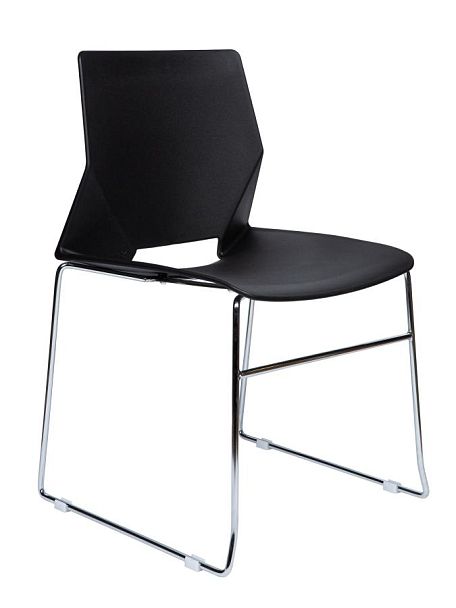 Стул / Eleven black / черный пластик / хром база - Вид 1