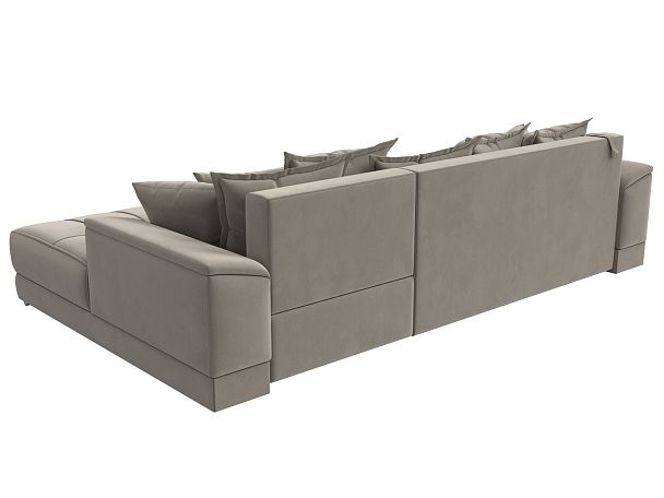 Угловой диван НордСтар правый угол Микровельвет бежевый - Вид 5