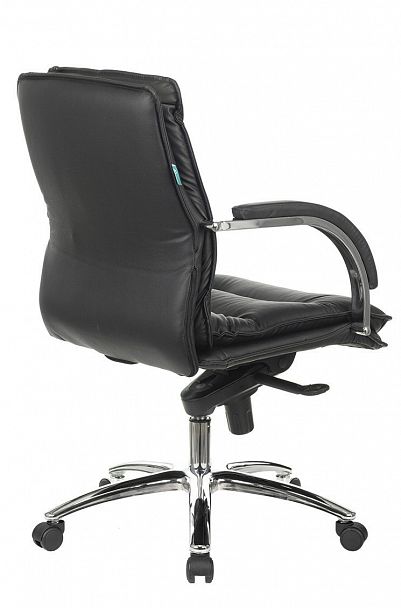 Кресло руководителя T-9927SL-LOW черный кожа низк.спин. крестовина металл хром - Вид 4