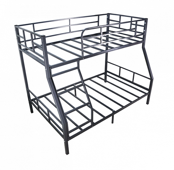 Кровать 2-х ярусная металлическая (м/к черный) - Вид 1