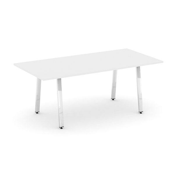 Style Project Direct Lux Стол переговорный M-SN-6A.SPRG-198.3 Белый/Нержавеющая Сталь/Хром 1980*980*25 - Вид 1