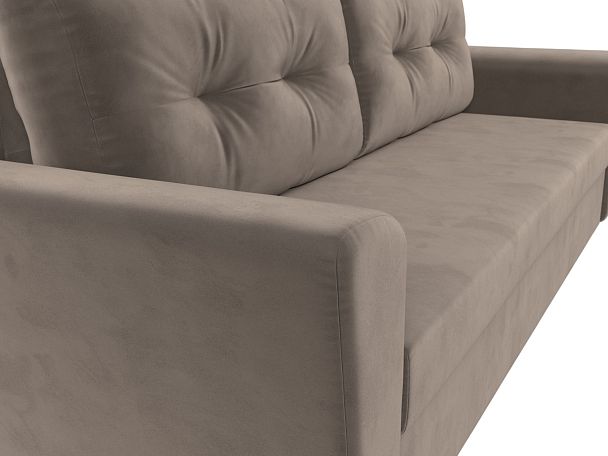 Диван прямой Амстердам Лайт (полностью велюр коричневый) - Вид 4