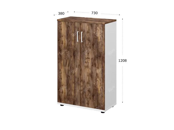 TANDEM RTD051-73U-SH Шкаф закрытый ун-й 730х380х1208 Таксония шоколадная/Белый - Вид 2