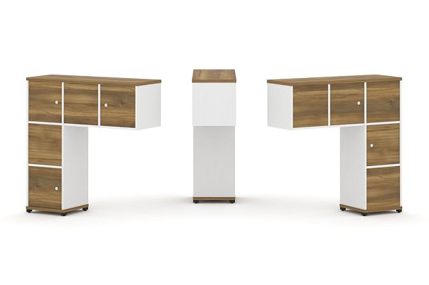 Concept Надставка низкая CN.DNN-007 Сандал Янтарный/Белый Бриллиант/Металл Черный 1099*365*1130 - Вид 1