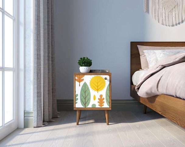 Тумбочка Berber с дверкой 30 принт арт BB21/Print_30, разноцветная - Вид 5