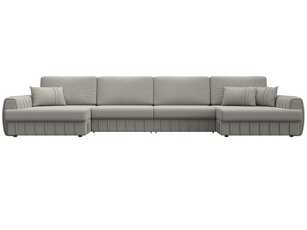 Диван П-образный Лига-057 НПБ Лонг Рогожка бежевый - Вид 2