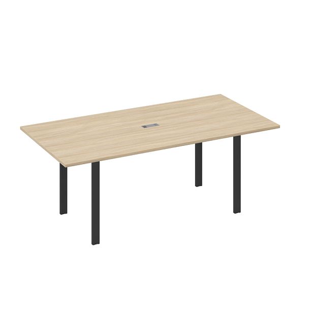 Стол 200 на металлокаркасе UNO в переговорную A4 А4 Б1 123 БП дуб скандинавский / металлокаркас антрацит - Вид 1