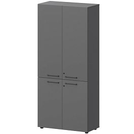 Шкаф высокий закрытый СМШ58.28F.38V(Ч) Графит 792x380x1990 Кортез - Фото предпросмотра
