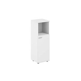 Шкаф средний с нишей 400х400х1200, 1 дв., з.ст HDF, правый / корпус: белый; фасад: белый Сигма / Sigma - Фото предпросмотра