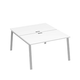 Рабочая станция каркас TRE 2х140 офисная A4 А4 Б3 177  БП белый премиум / металлокаркас серый - Фото предпросмотра