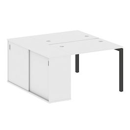 Metal System Quattro Р. ст. с шкафом-купе на П-образном м/к 50БП.РС-СШК-1.1 Т Белый/Антрацит металл 1410*1475*750 - Фото предпросмотра