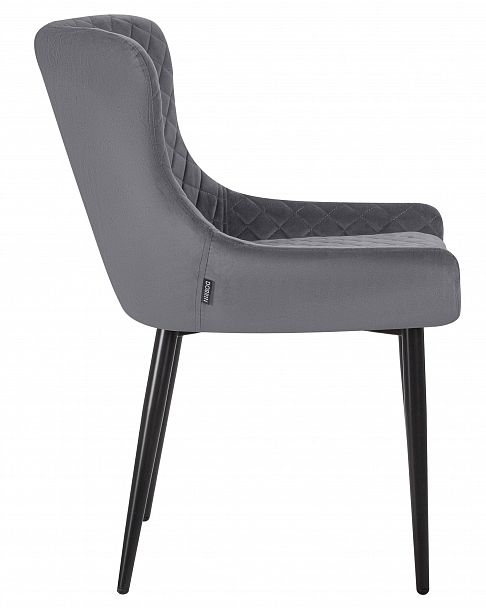 Стул обеденный DOBRIN RICHARD (черные матовые ножки, темно-серый велюр (V108-91)) - Вид 3