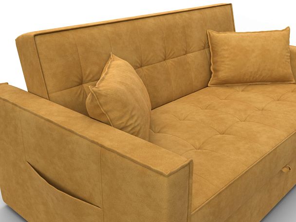 Диван прямой Лига-104 (140) Велюр желтый - Вид 4