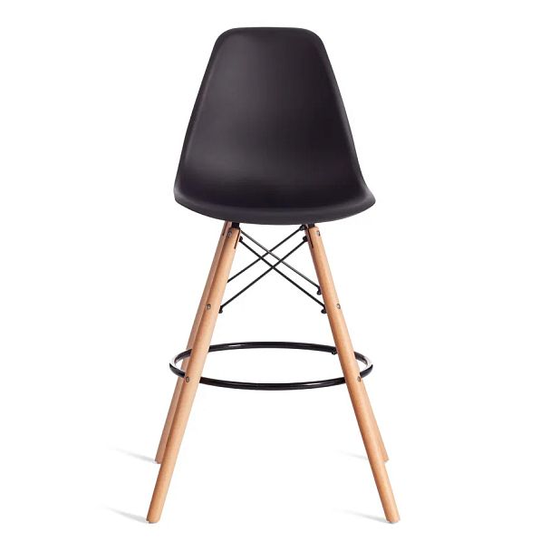 Стул барный Синди Бар Чаир/Cindy Bar Chair (мод.80-1), дерево бук/металл/пластик, Black (Черный) 3010/ натуральный - Вид 5