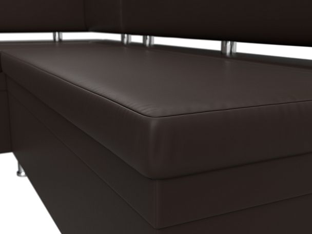 Кухонный уголок Стайл левый (полностью экокожа коричневая) - Вид 4