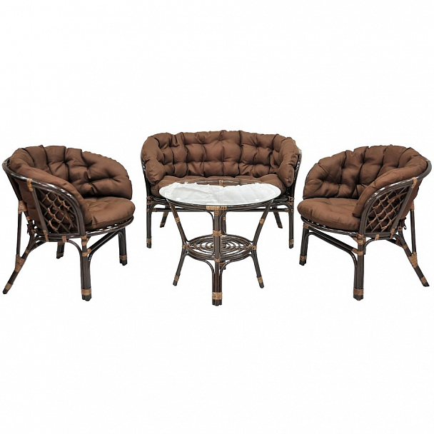 Комплект "Багама" с диваном, подушки коричневые полные твил - Вид 1