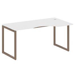Metal System Quattro Стол криволинейный правый на О-образном м/к 40БО.СА-1 (R) Белый/Мокко металл 1600*900*750 - Фото предпросмотра