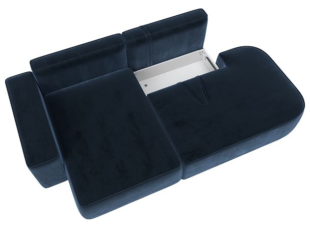 Диван угловой Лига-065 угол левый Велюр синий - Вид 7