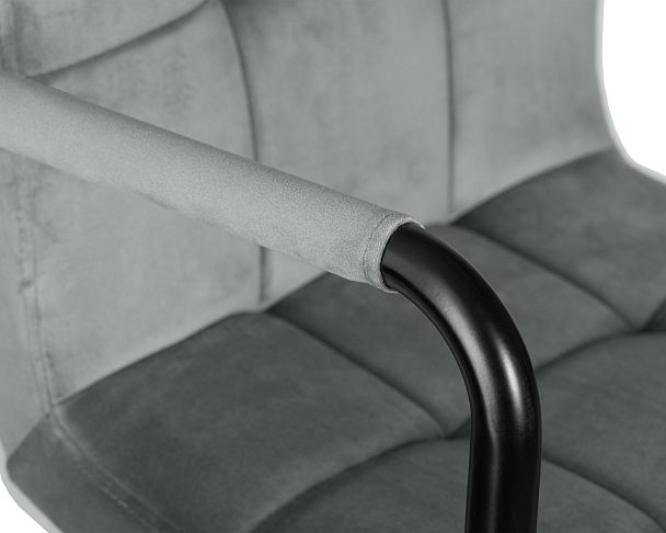 Стул барный DOBRIN KRUGER ARM BLACK (серый велюр (MJ9-75)) - Вид 7