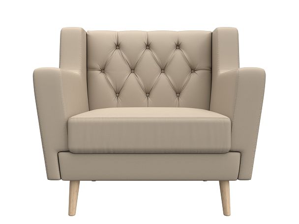 Кресло Брайтон Люкс (полностью экокожа бежевая) - Вид 2