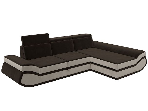 Диван угловой Лига-032 правый угол Микровельвет коричневый - Вид 5