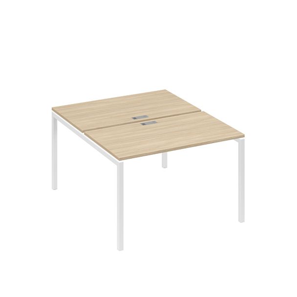 Рабочая станция на металлокаркасе DUE (2х120) A4 А4 С2 173 БП дуб скандинавский / металлокаркас белый - Вид 1