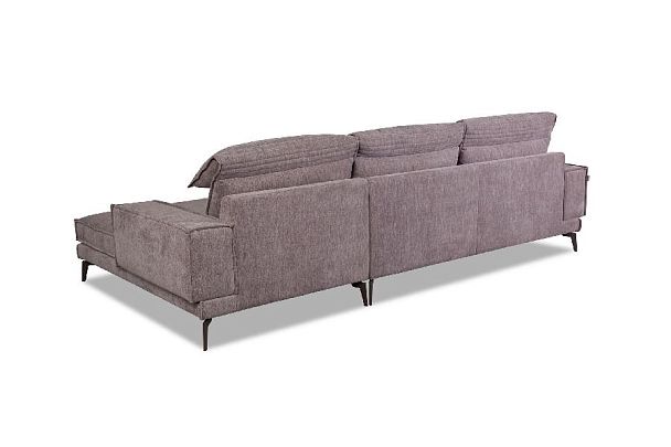 Диван ENZO с шезлонгом, рогожка, бежевый - Вид 11