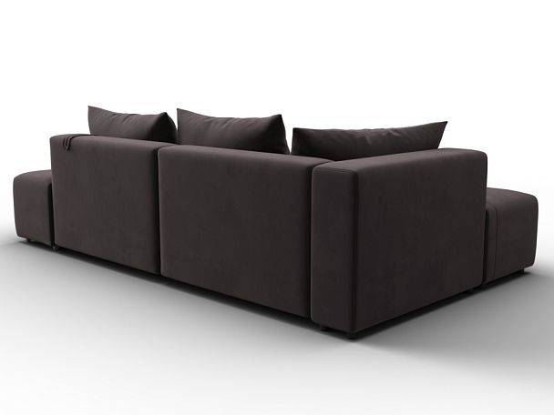 Диван угловой Лига-103 НПБ угол левый Велюр коричневый - Вид 5