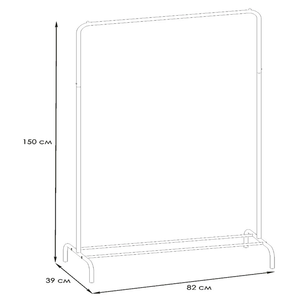 Вешалка для плечиков "Радуга-1", 1500х820х390 мм, металл, белая, ВНП 298 Б - Вид 3