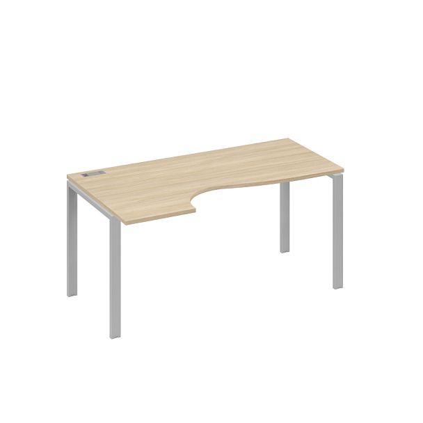 Стол эргономичный левый "Классика" на металлокаркасе UNO A4 А4 Б1 045 БП дуб скандинавский / металлокаркас серый - Вид 1