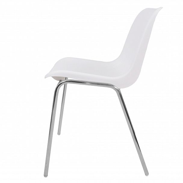 Стул Vicenza (4 ножки) Каркас хром, белый, стопируемый - Вид 3