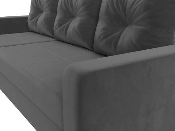 Диван угловой Ливерпуль Лайт левый угол Велюр серый - Вид 4