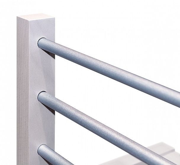 Вешалка деревянная Альберо SHT-WH4 настенная беленый/алюм.мет - Вид 8