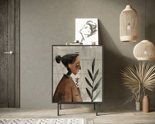 Комод Emerson Женщина с цветком арт EM18/Art2 - Вид 2