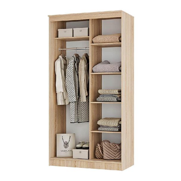 "Сакура" шкаф-купе 1,14м (1140х2216х610) дуб сонома/белый - Вид 2