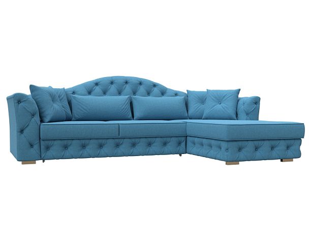 Диван угловой Артис правый угол Рогожка голубой - Вид 1