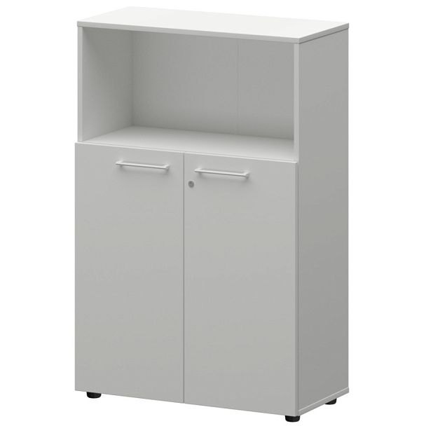 Шкаф средний с нишей СМШ38.28F(Б) Белый 792x380x1190 Кортез - Вид 1