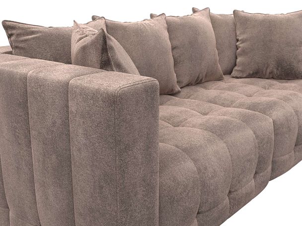 Диван прямой Лига-052 НПБ Велюр бежевый - Вид 4