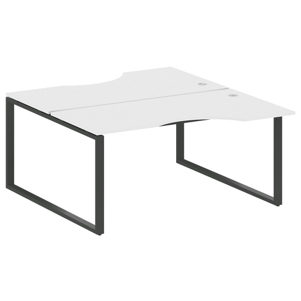 Metal System Р. ст. криволинейная на О-образном м/к БО.РАС-СА-2.1 Белый/Антрацит металл 1600*1835*750 - Вид 1