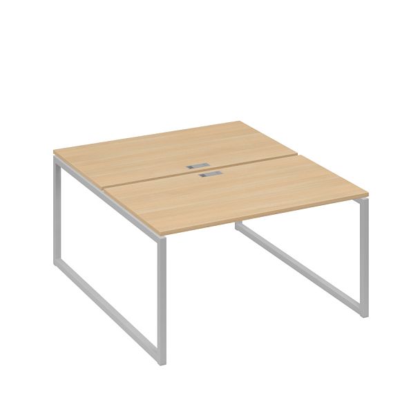 Рабочая станция QUATTRO (2х140) опоры металлокаркас A4 А4 Б4 177 БП натуральный дуб / металлокаркас серый - Вид 1