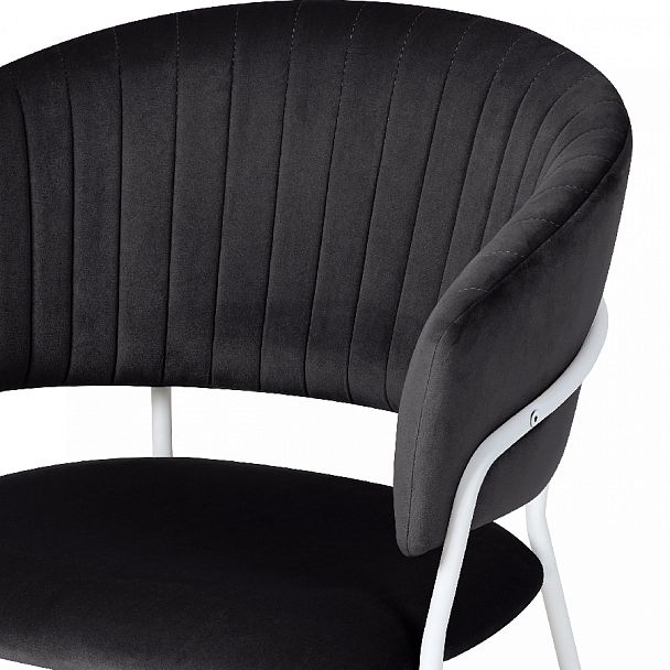Комплект кухонных стульев Даксон черный велюр/белый, 4 шт. - Вид 6